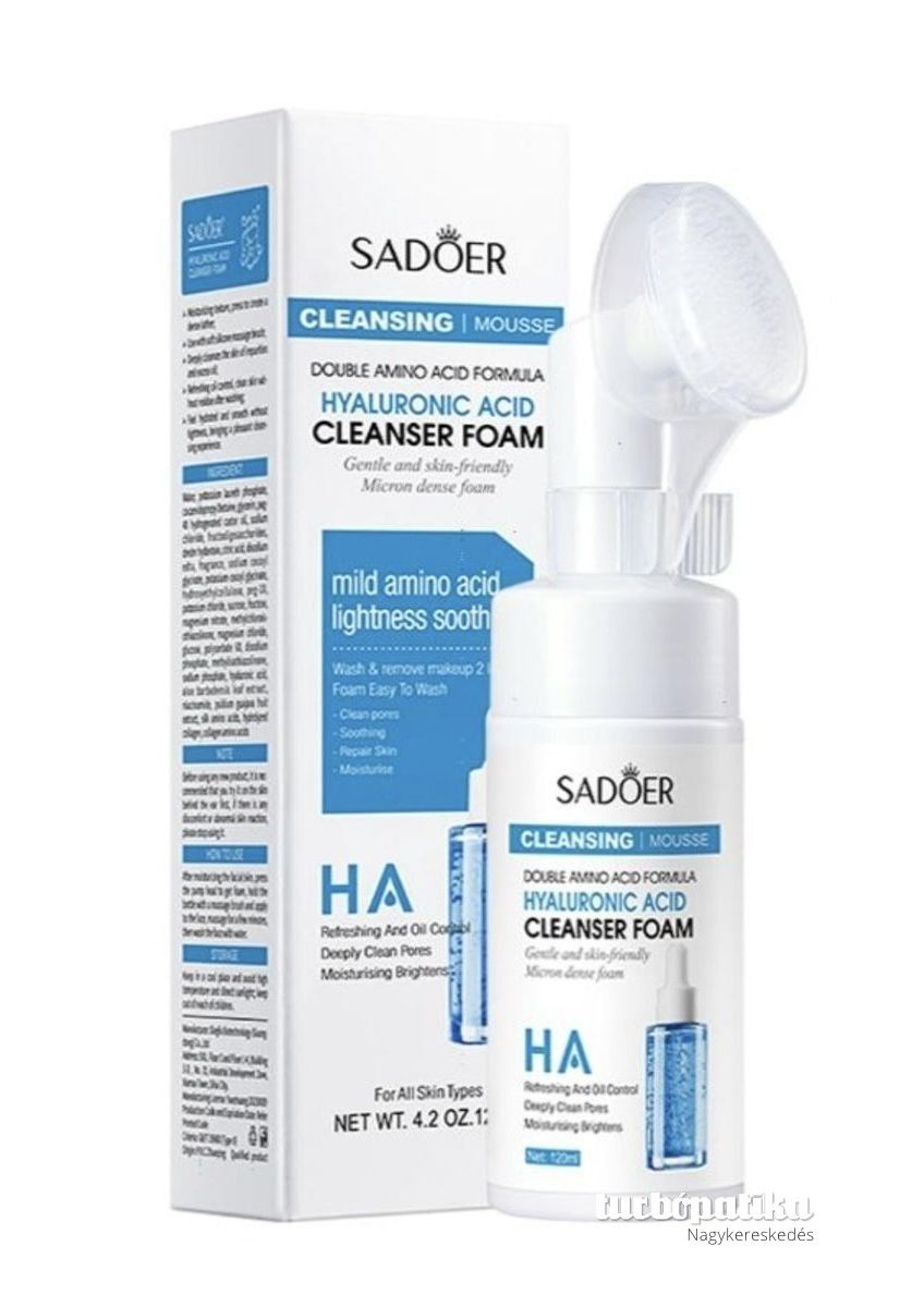 Sadoer - Hyaluronsavas arctisztító hab - dupla aminosav formula 120 ml